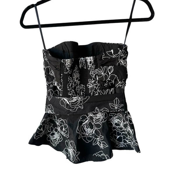 White House Black Market Floral Embroidered Bustier Top NWT Sz 2 - Picture 5 of 14